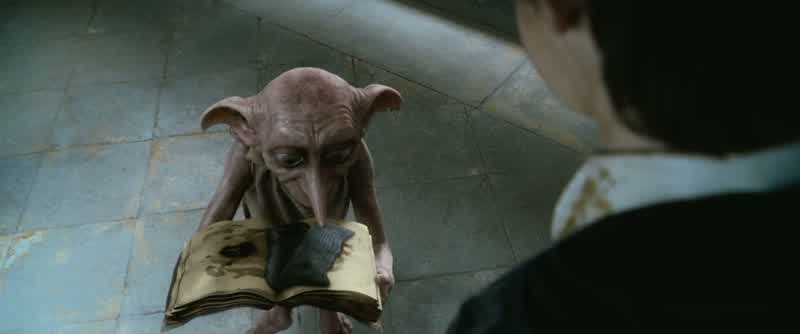 Dobby. Master has given Dobby a sock. What? I didn't give... Master has presented Dobby with clothes
