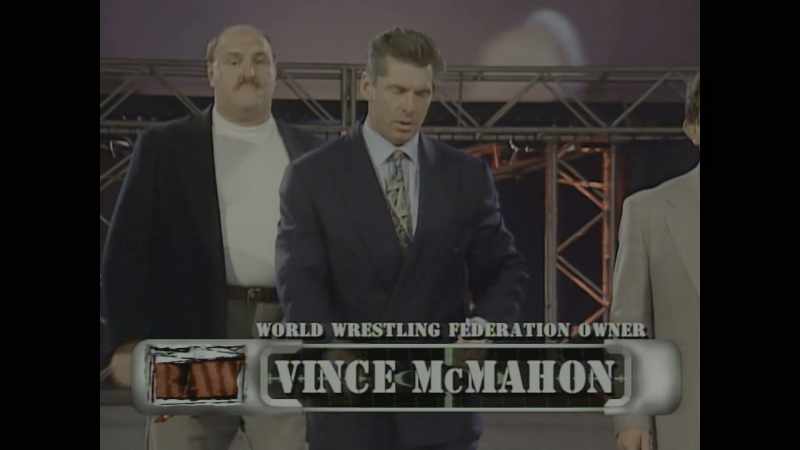 [commentator 1] And here comes Vince McMahon to a rousing