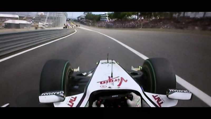 [commentator 2] Button's doing exactly what he needs to do. Fifth place