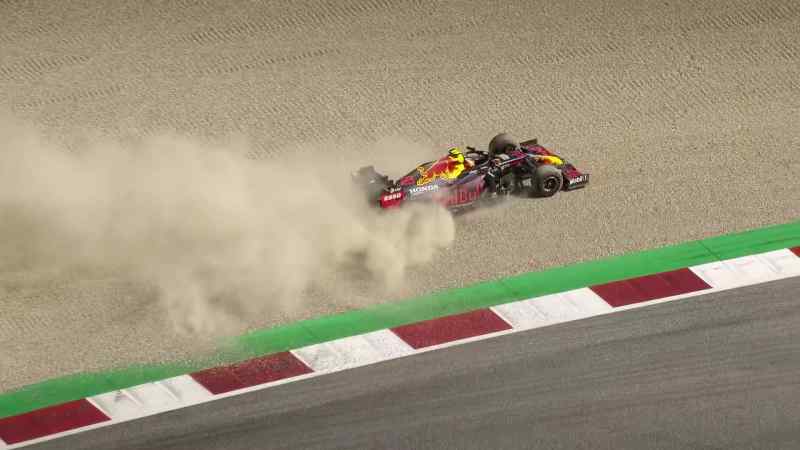 [commentator 2] Great exit from Alexander Albon!