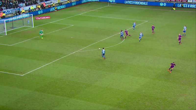 [commentator] Agüero through Burn. Burn recovered crucially