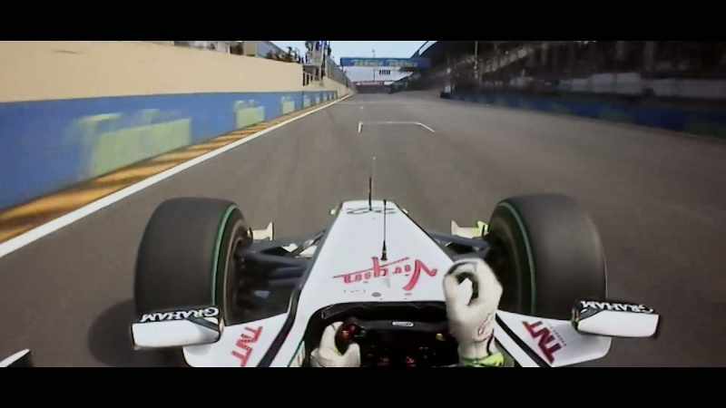 [commentator] And now here comes Jenson Button