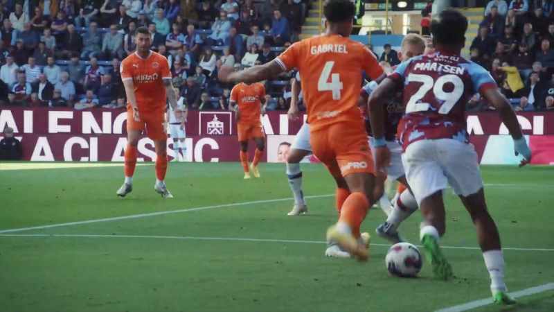 COMMENTATOR: 'Gabriel marauding down the right again into the box