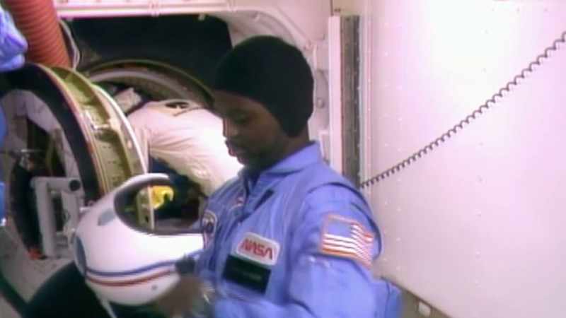 Commentator: Mission specialist ron mcnair