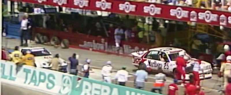 Commentator: Oh, he's almost collected Perkins in car 25!