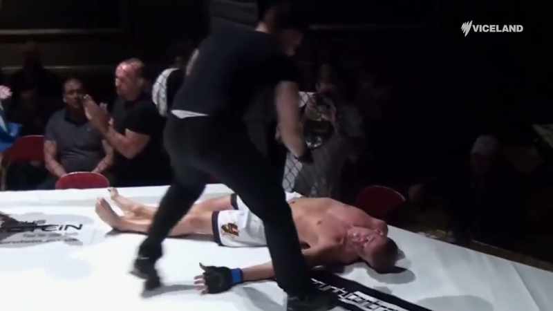 COMMENTATOR: Oh, my word! Big knock-out!