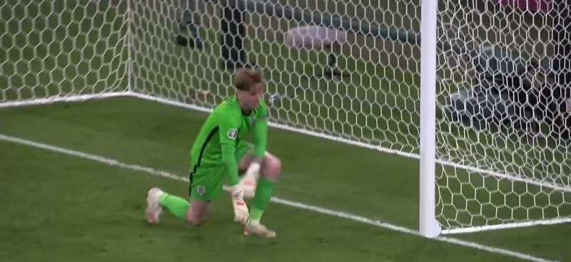 [commentator] Save! - [England fans cheering]