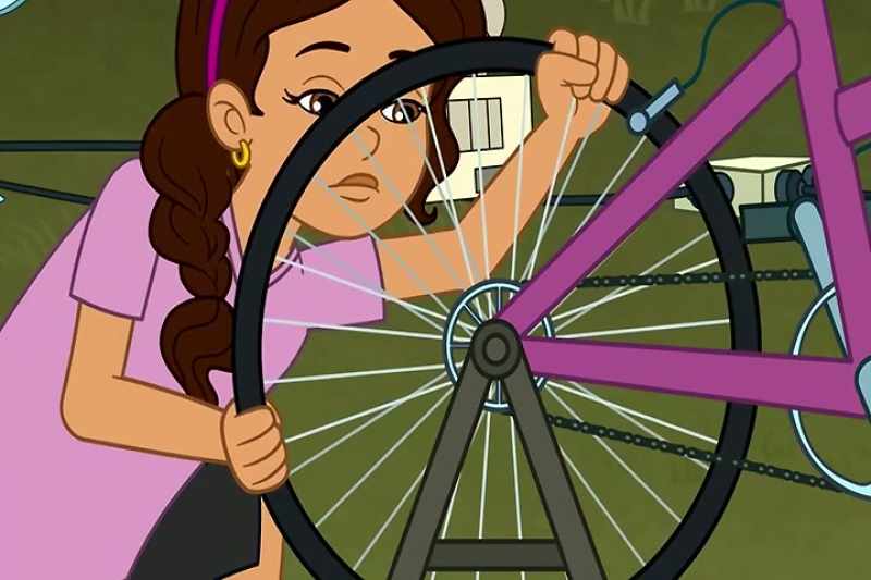Cool! The power of the waterfall is really making that wheel spin