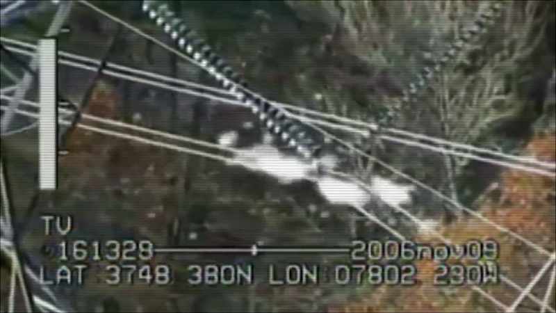 CORONAL DISCHARGE OCCURS WHERE TWO POWER LINES CONNECT