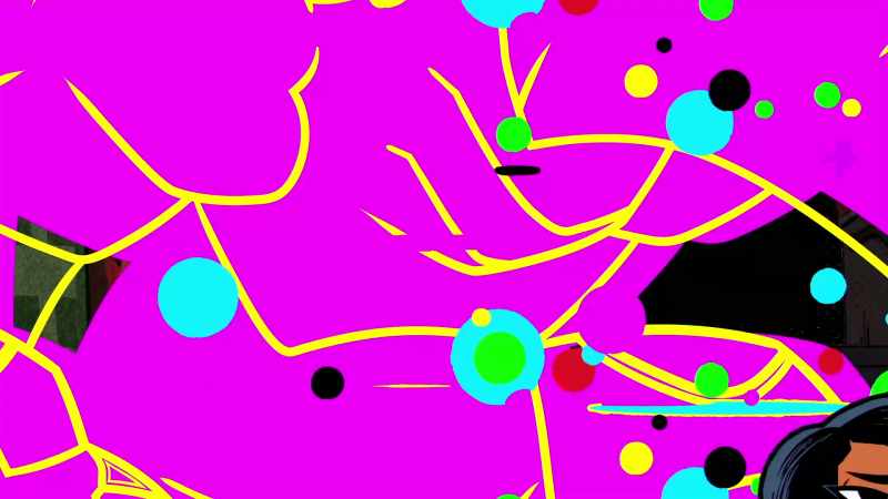 (cosmic zapping) - (startled grunt)