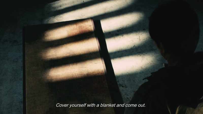 Cover yourself with a blanket and come out