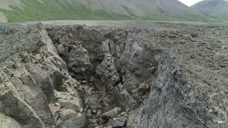 Cracks in the lava are the only possible hiding place