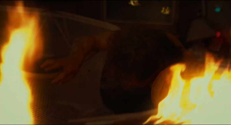 Crawled over to them, burning shit falling on me