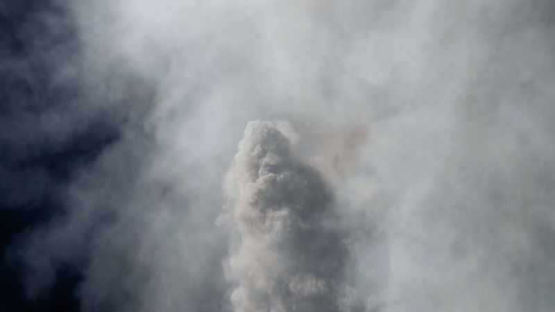 Creating a cloud of dust and debris so thick