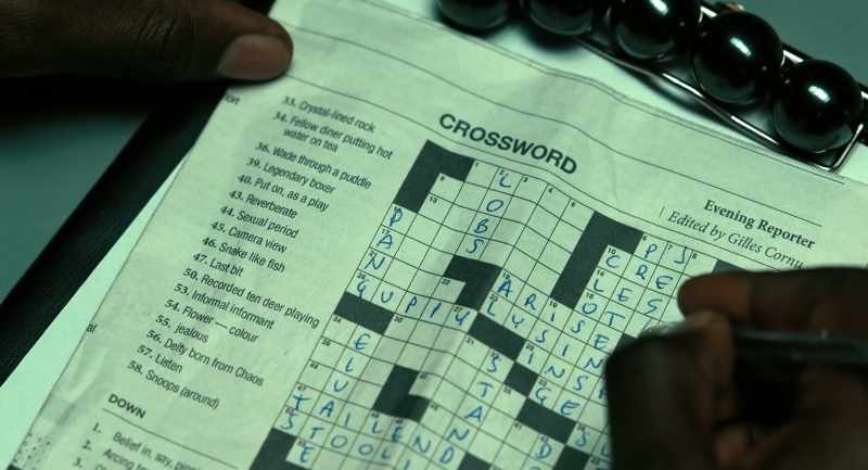 Crosswords in between killing people
