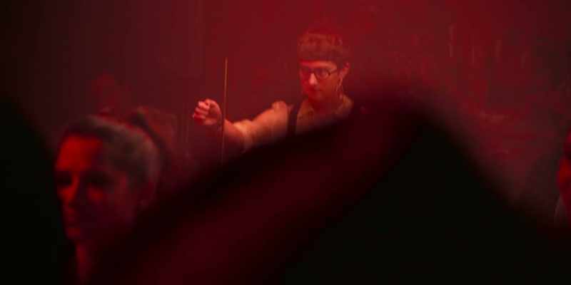 [crowd applauding] -[Emmalou plays theremin]