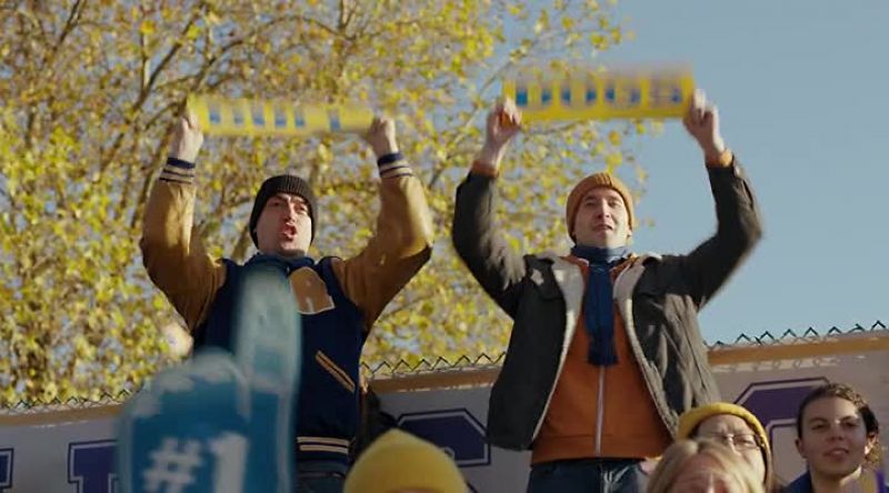 [crowd cheering]