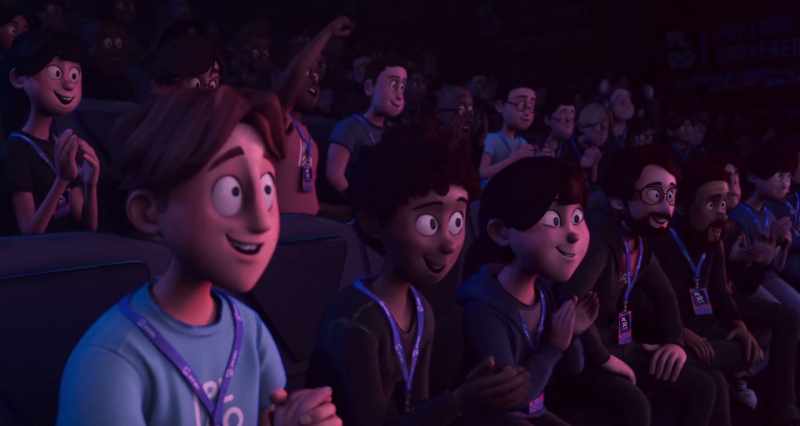 [crowd cheering]
