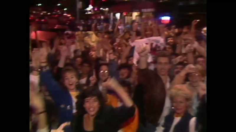 [crowd cheering and screaming]