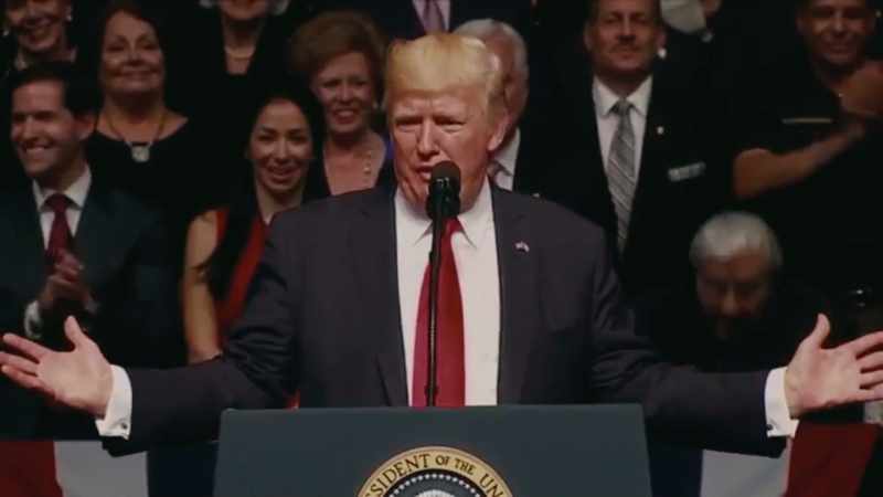 (crowd shouts in English)