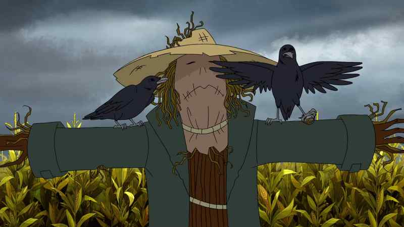 (CROWS CAWING)
