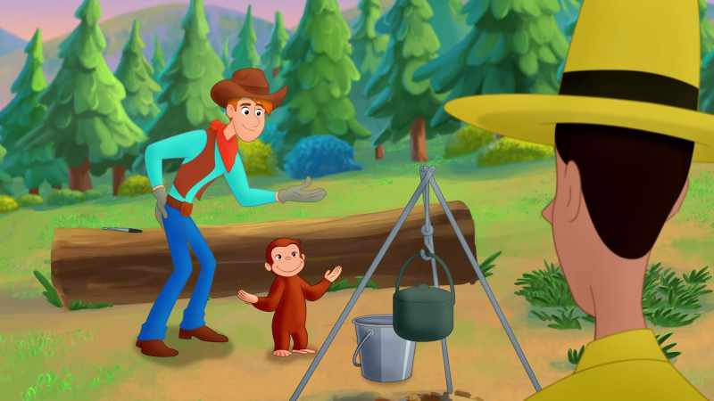 (Curious George chattering)