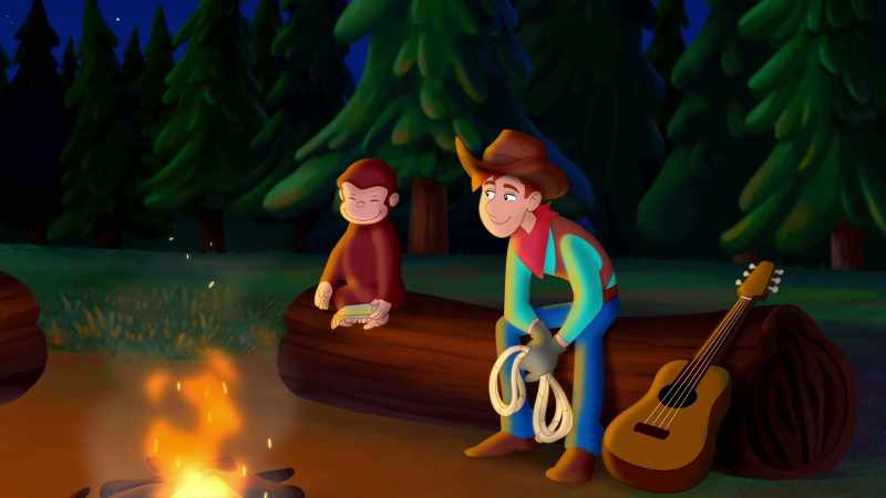 (Curious George chattering)