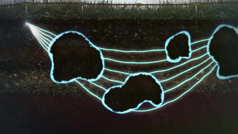 Currents flow easily through damp soil