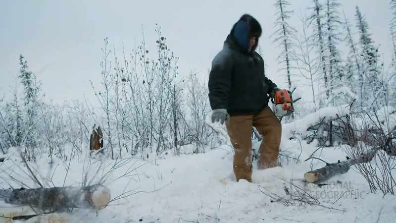Cuttin' the firewood, bucking it up, stacking it