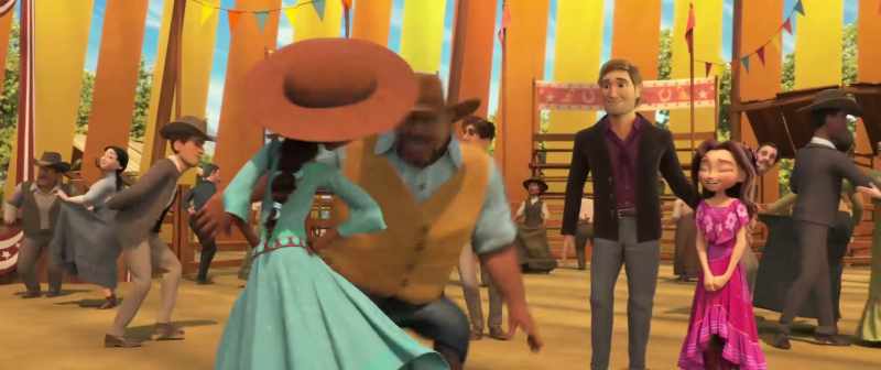 Dad, you're doing great. - I think my horse is a better dancer