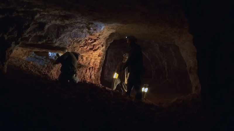 Dan and Justin will chip away at the opal-bearing rock