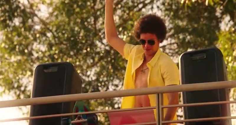 [dance music playing]