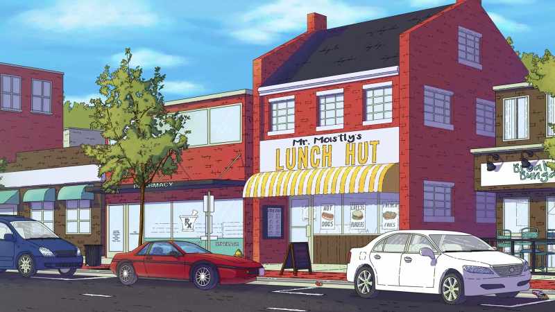 DAVID: ♪♪ I'm sitting at the Lunch Hut ♪♪