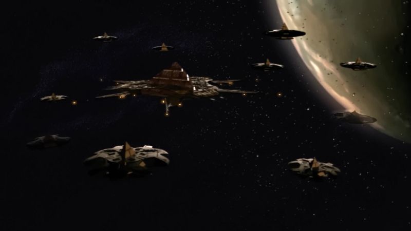 (Davis) Typically a Goa'uld flagship is several times this size