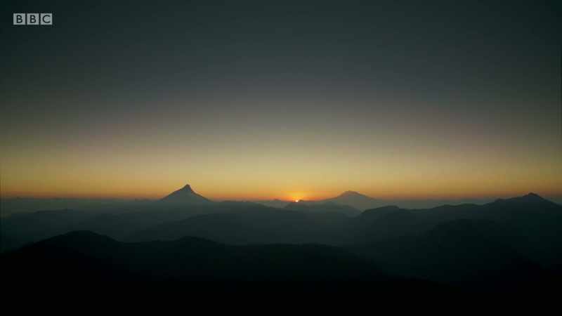 Dawn breaks in the Andes