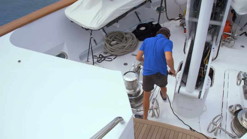 Deck crew, is someone ready on the anchor, please?