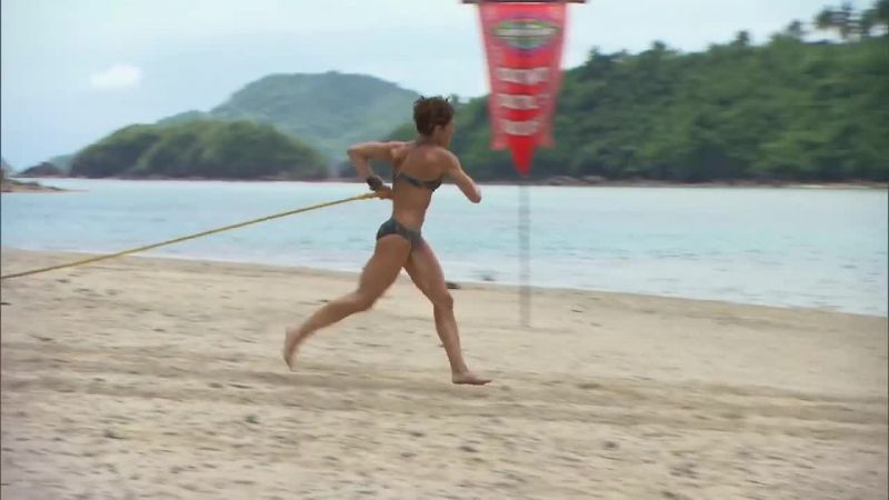 Denice heading out now for that fourth and final fish trap