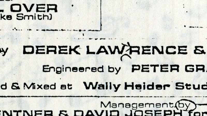 Derek Lawrence produced that album