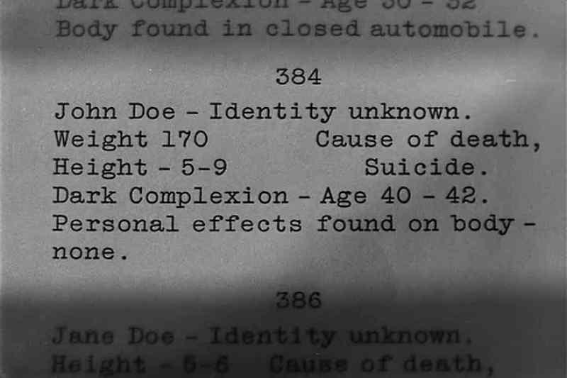 Description Unknown Dead CITY MORGUE 382