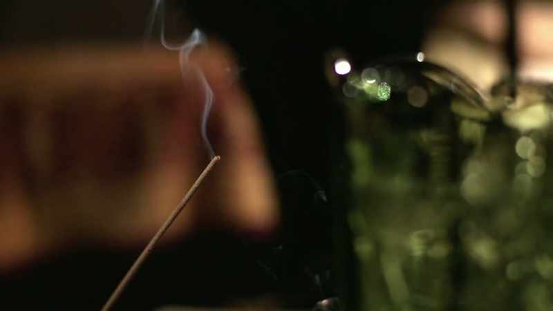 Detectives notice he's been burning incense