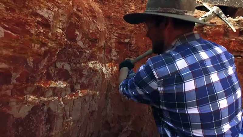 Digging out shards with simple hand tools