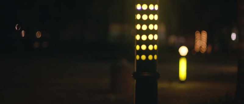 Dimly lit by yellow tungsten lamps
