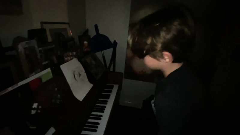 [discordant piano notes]
