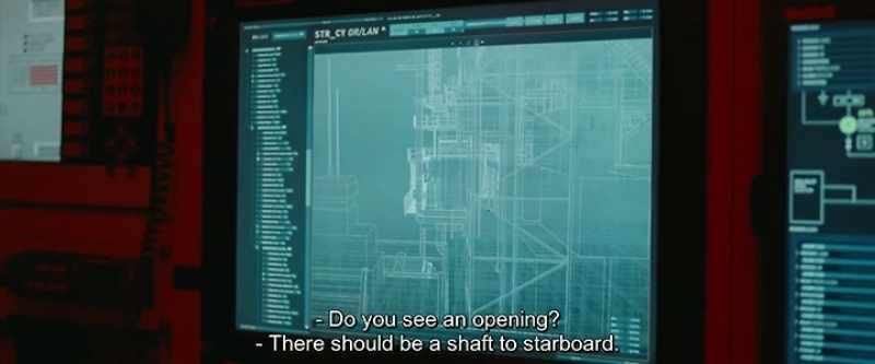 Do you see an opening? -Yes. Should be a shaft to starboard