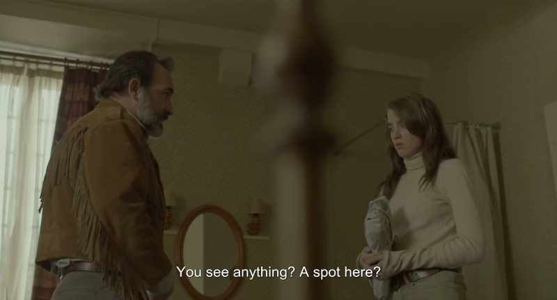 Do you see something there or not? Do you see a stain?