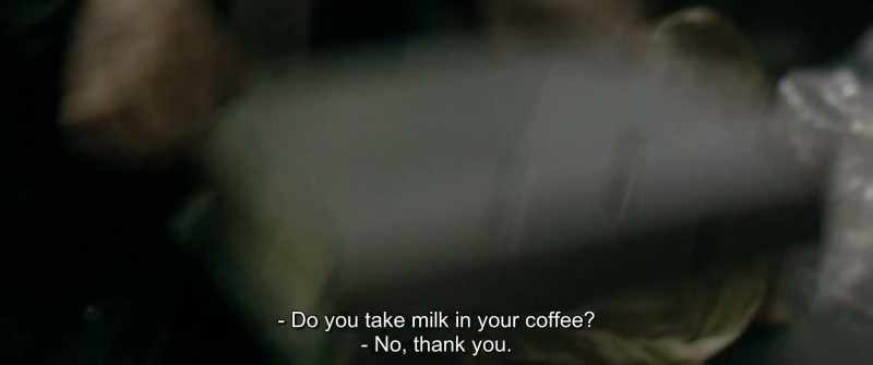 Do you take milk in your coffee? - No, thank you