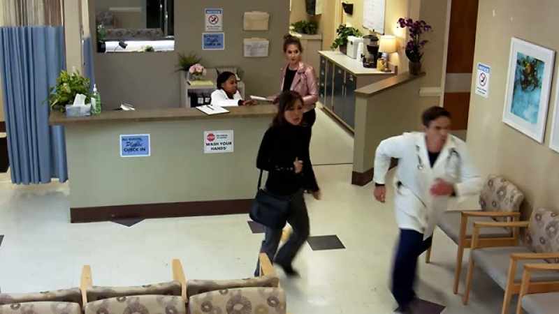 Doctor! Help! Help! - Could you stand right here first?