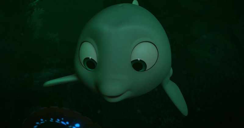 (dolphin laughs)