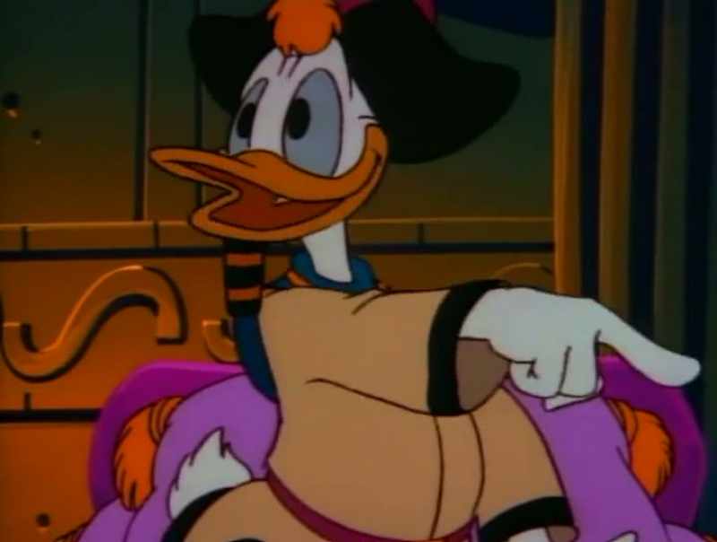 [Donald grunts, mutters]