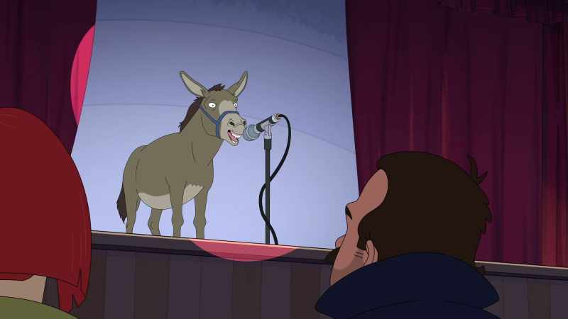 [donkey brays]